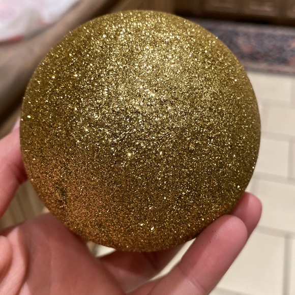 Christmas Ornament Glitter Shatter Proof Gold Balls - 9pcs - Picture 9 of 10